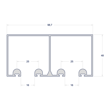 TRILHO SUPERIOR HORIZONTAL