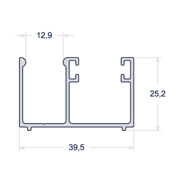 TRILHO INFERIOR HORIZONTAL