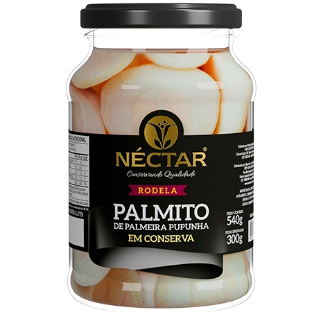Palmito de Pupunha em Conserva Néctar - Rodela 300g 