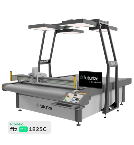 Mesa de Corte Digital com c&acirc;mera de alta precis&atilde;o para reconhecimento de contornos em materiais impressos