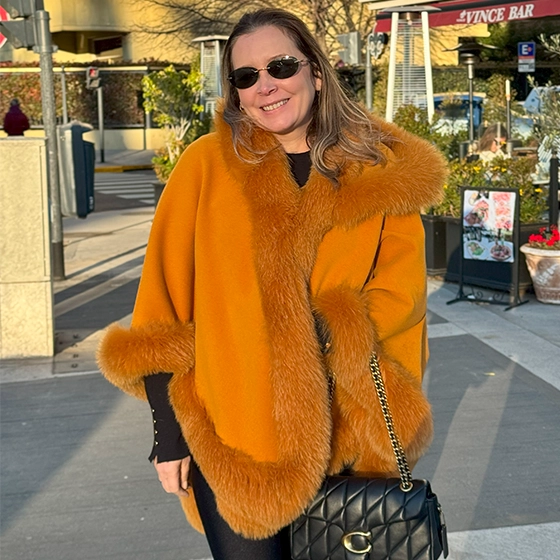 Poncho em Cashmere Caramelo | BOREAL