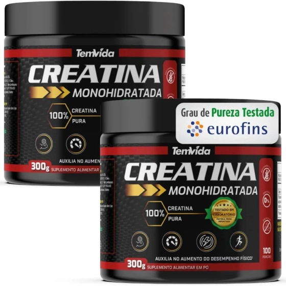 Kit 02 Creatinas 300g Monohidratada 100% Creatina PURA  Tem Vida