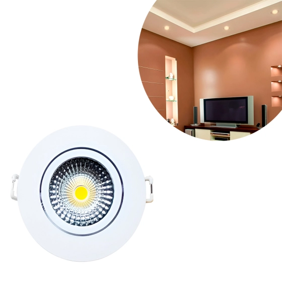 Luminária spot led  | Luz led redondo branco quente 7W
