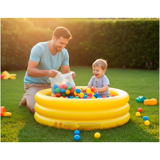 Piscina inflável redonda 90 litros | Piscina feliz infantil de carinha.