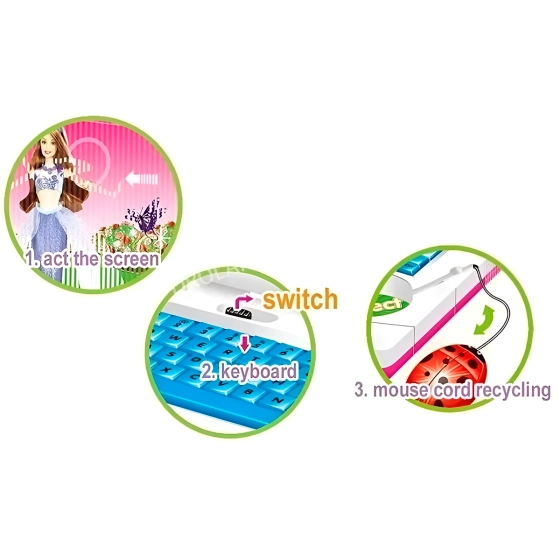 Laptop infantil menina | Brinquedo musical educativo. Cor : rosa