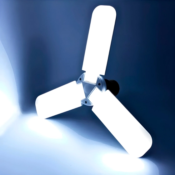 Lâmpada led 3 pétalas  | Ajustável branca abajur de casa.