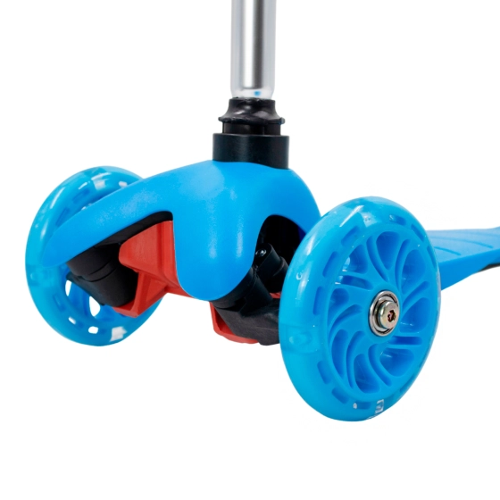 Patinete regulável infantil. Cor: Azul | 3 rodinhas com led para crianças até 40kg.