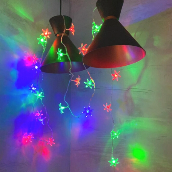 Cordão de lâmpadas pisca pisca  | Flores cristal luz de led