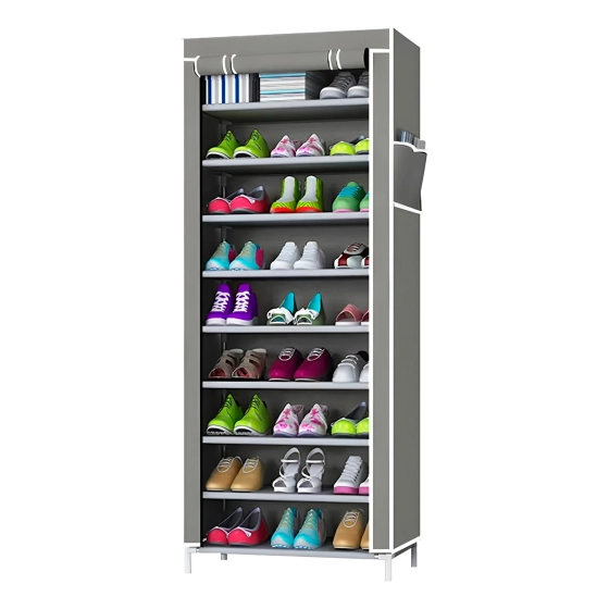 Sapateira 9 andares  | Organizador de calçados desmontável na cor cinza