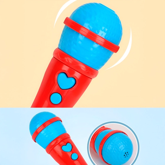 Brinquedo microfone infantil | Voz e som. Karaokê cor: Azul