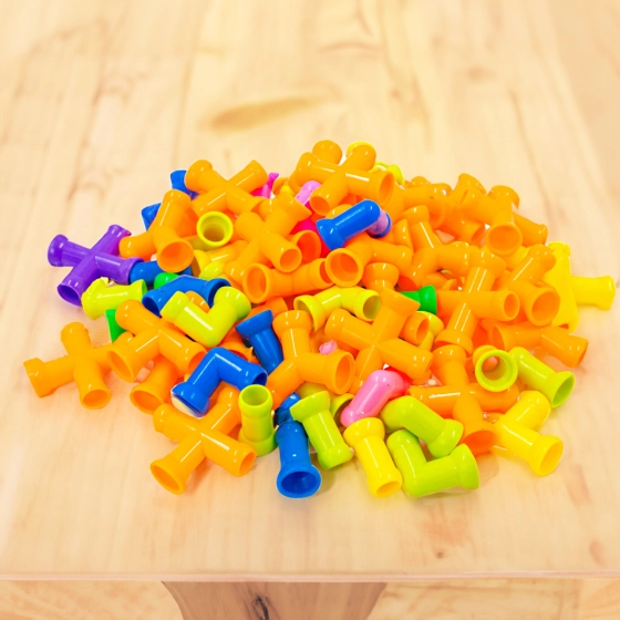 Brinquedo de montar interativo | Blocos de montar, tubos canos pequenos