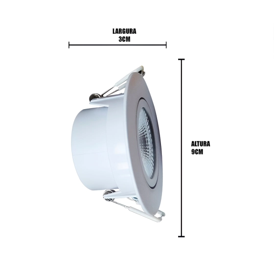 Luminária spot led  | Luz led redondo branco quente 7W