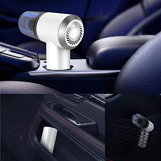 Mini aspirador de pó sem fio. | Portátil limpa tudo! Casa ou carro.