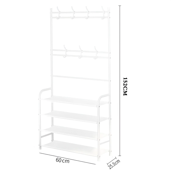 Prateleira organizadora multifuncional | Sapateira cabideiro