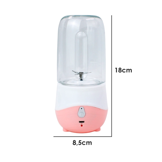 Mini liquidificador portátil  | Para shake, suco , cup mixer USB 300 ml cor: rosa