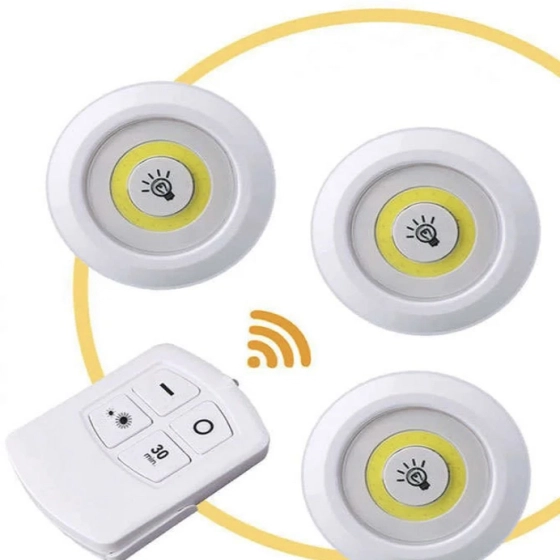 Luminária lâmpada led foto celular com controle remoto | 3 unidades