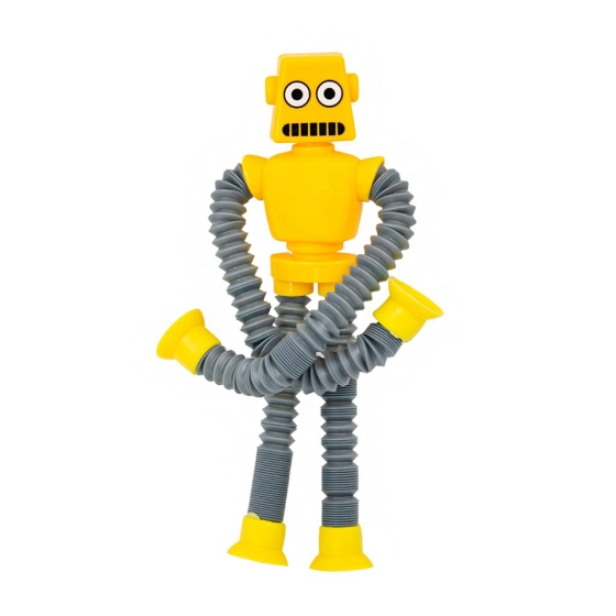 Robô pop it tubo luz led  | Estica e puxa , gruda boneco na parede.