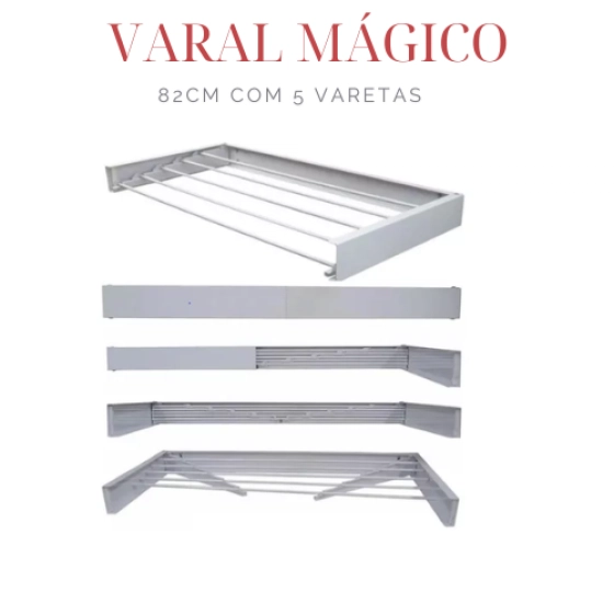 Varal Magico 82 cm 5 varetas 