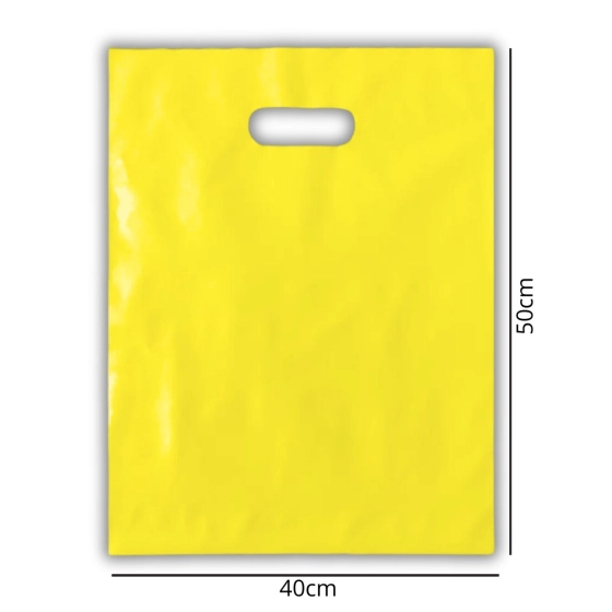 Sacola Alça Vazada L40xC50 Amarelo - Pacote com 250 UN | VIVA