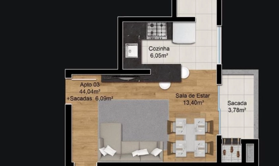 APARTAMENTO NO CONDOMÍNIO RESERVA DO TABULEIRO - BELA VISTA, PALHOÇA