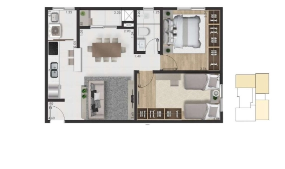 APARTAMENTO, RES. MARBELA - ARGENTINA, CRICIÚMA