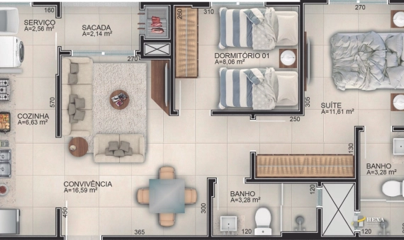 APARTAMENTOS, HEXA PRIME RESIDENCE – CRICIÚMA