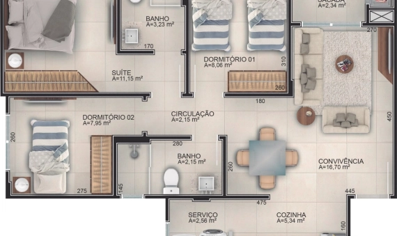 APARTAMENTOS, HEXA PRIME RESIDENCE – CRICIÚMA