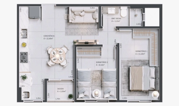 APARTAMENTOS, RES. VILLA TOSCANA - JARDIM DAS PALMEIRAS, COCAL DO SUL