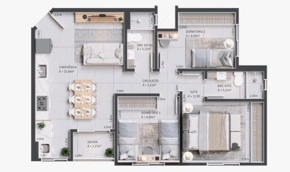 APARTAMENTOS, RES. VILLA TOSCANA - JARDIM DAS PALMEIRAS, COCAL DO SUL