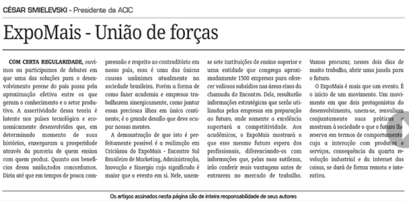 25/10 - Artigo publicado no Jornal A Tribuna