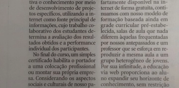 Artigo Publicado Di&aacute;rio Catarinense - Educa&ccedil;&atilde;o Via Web