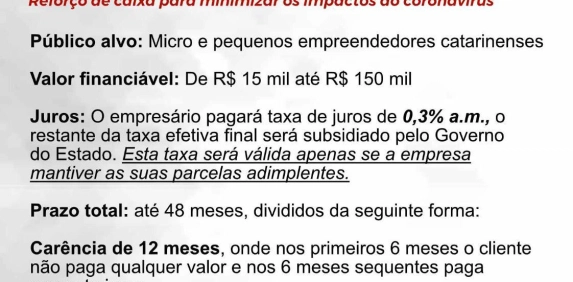 Badesc abre linha emergencial para micro e pequenas empresas afetadas pelas medidas de combate ao coronav&iacute;rus
