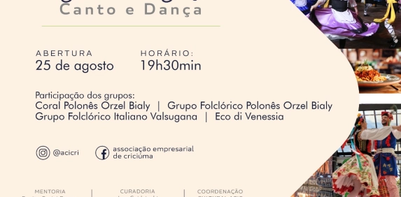 Cultura Acic enaltece a dan&ccedil;a e a m&uacute;sica dos povos colonizadores de Crici&uacute;ma