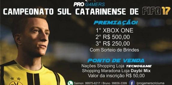 Inscri&ccedil;&otilde;es abertas para o primeiro Campeonato Sul Catarinense de FIFA 17