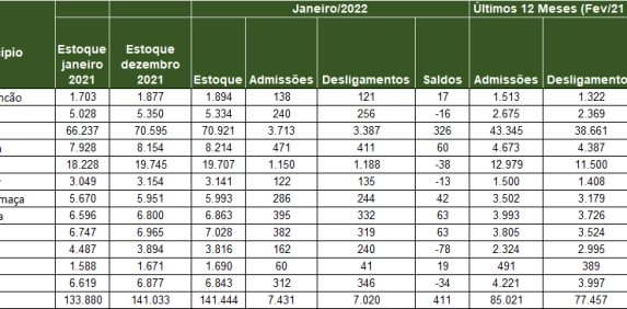 Regi&atilde;o inicia o ano com saldo positivo de empregos formais