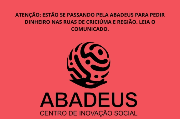 Abadeus alerta para tentativa de golpe com falso pedido de doa&ccedil;&otilde;es