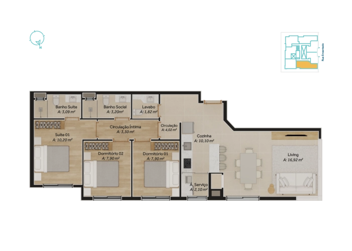 Apto. Tipo 601 ao 1101