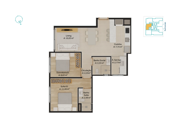 Apto. Tipo 506 ao 1106