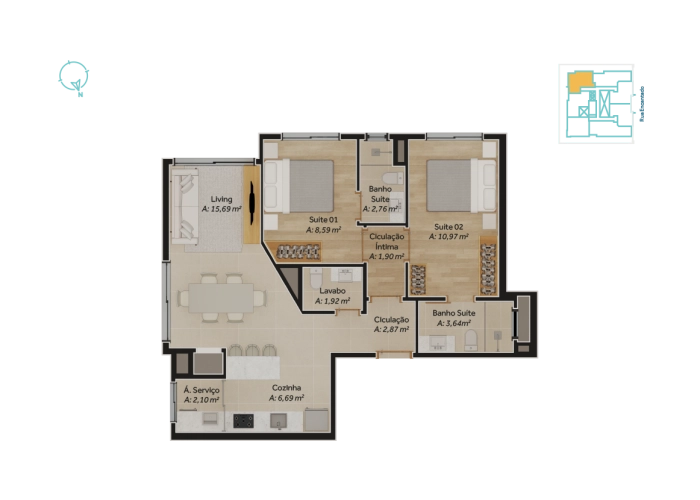 Apto. Tipo 505 ao 1105