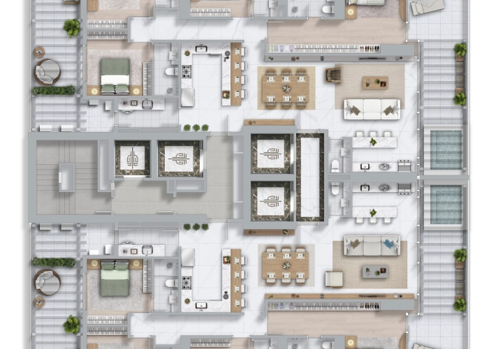 Apartamentos (Planta andar diferenciado)