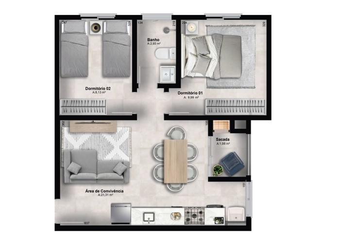 Planta dos apartamentos 