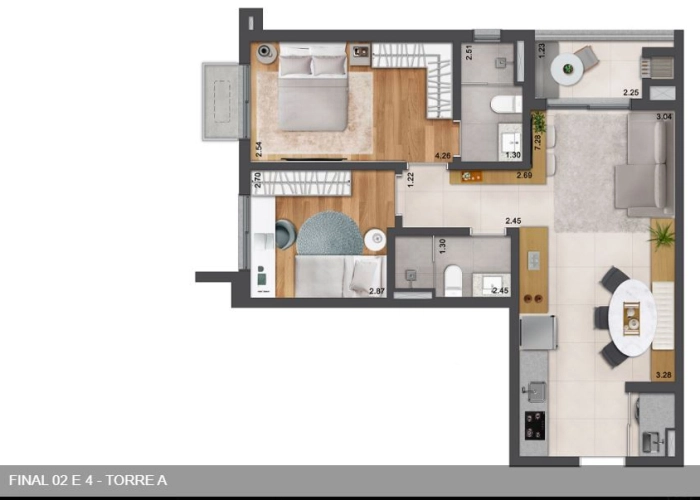 Apartamento (Planta 02,04)