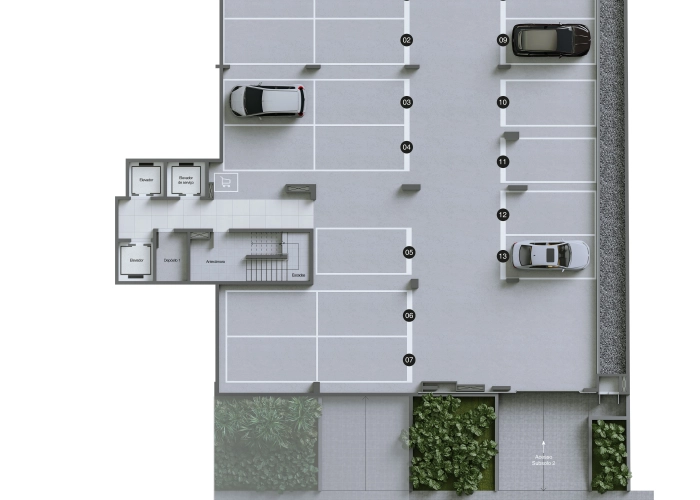 Garagens (Planta Subsolo 02)