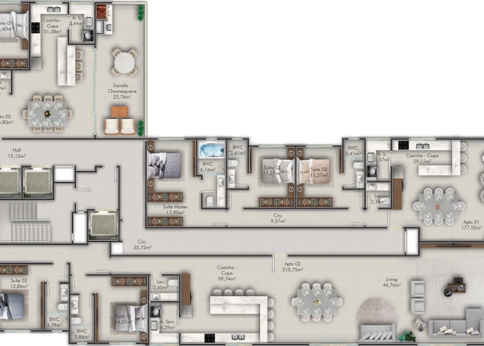 Apartamentos (Planta andar 30)