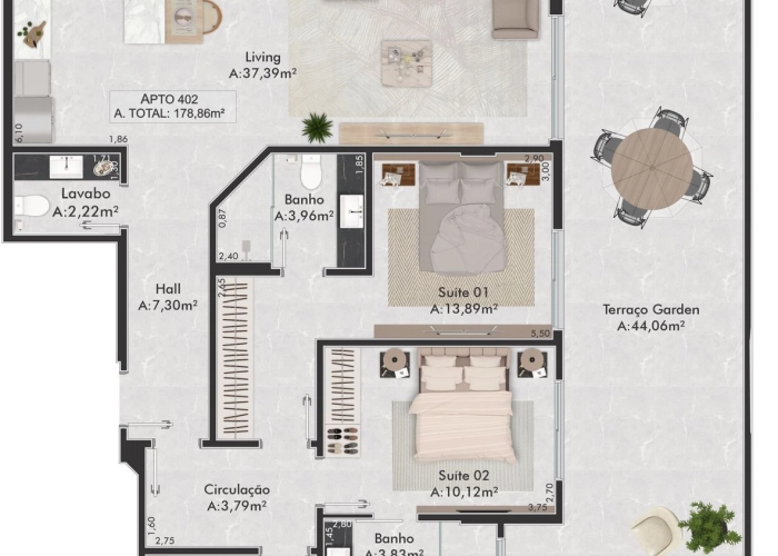 Apartamento (Planta Garden 01)