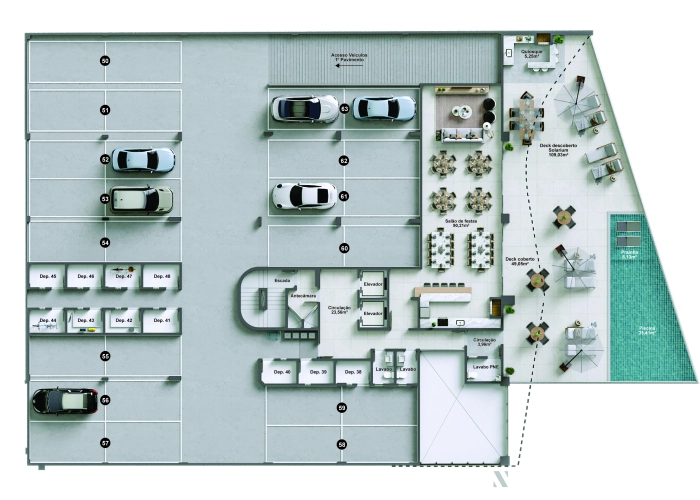 &Aacute;reas de Lazer (Planta Pavto 01)