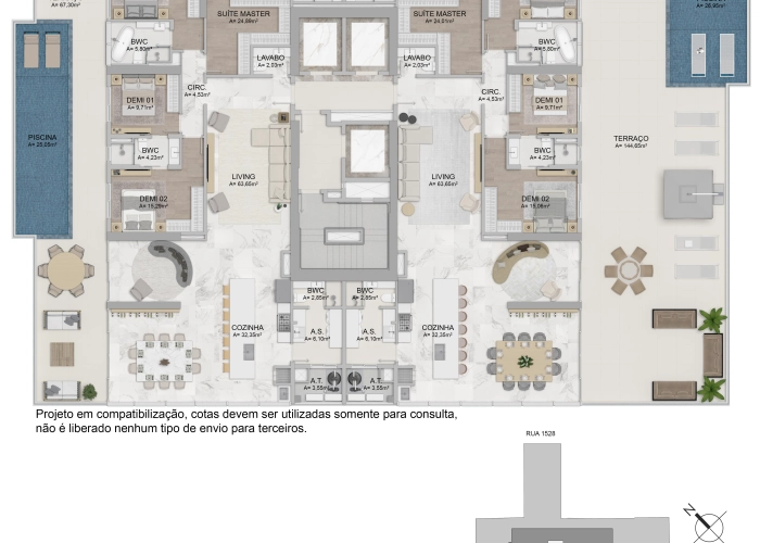 Apartamentos (Andar Planta Cobertura)