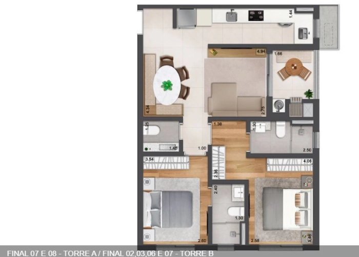 Apartamento (Planta 07,08)