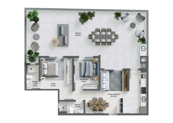 Apartamento (Planta Garden 03)