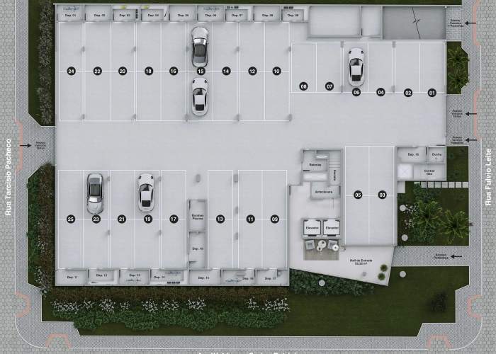 Garagens (Planta T&eacute;rrea)